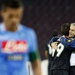 Donani hugging Cassano at the San Paolo Stadium back in November.