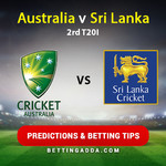 Australia v Sri Lanka 3rd T20I Predictions and Betting Tips