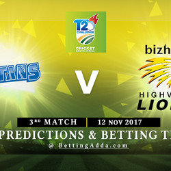CSA T20 Challenge 3rd Match Titans v Lions 12 November 2017 Predictions and Betting Tips