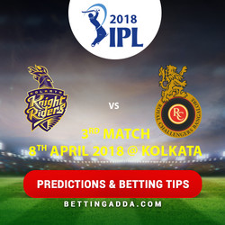 Kolkata Knight Riders vs Royal Challengers Bangalore 3rd Match Prediction Betting Tips Preview