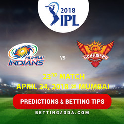 Mumbai Indians vs Sunrisers Hyderabad 23rd Match Prediction Betting Tips Preview