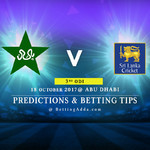 Pakistan v Sri Lanka 13rd ODI Abu dhabi 18 October 2017 Predictions Betting Tips