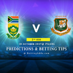 South Africa v Bangladesh 2nd ODI 18 October 2017 Paarl Predictions and Betting Tips
