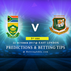 South Africa v Bangladesh 3rd ODI 22 October 2017 East London Predictions and Betting Tips